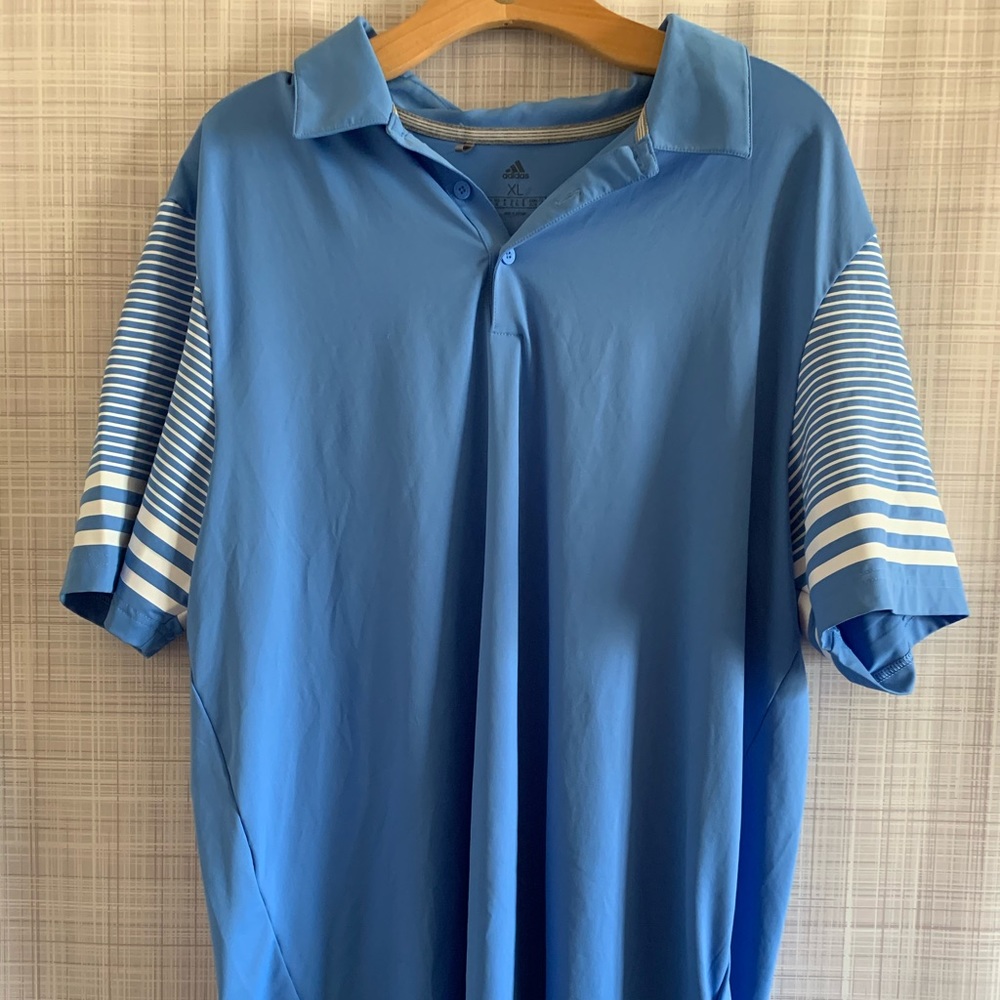 Men’s Adidas Blue Short Sleeve Collar Shirt